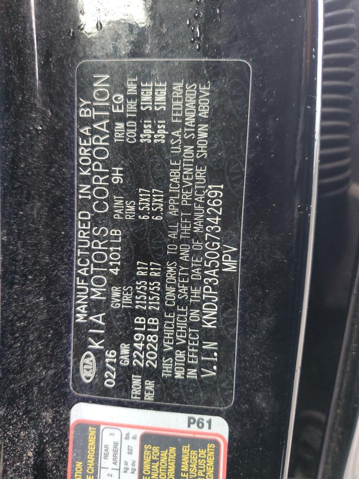 2016 KIA Soul VIN KNDJP3A50G7342691 Copart auction photo, front end damage thumbnail 14