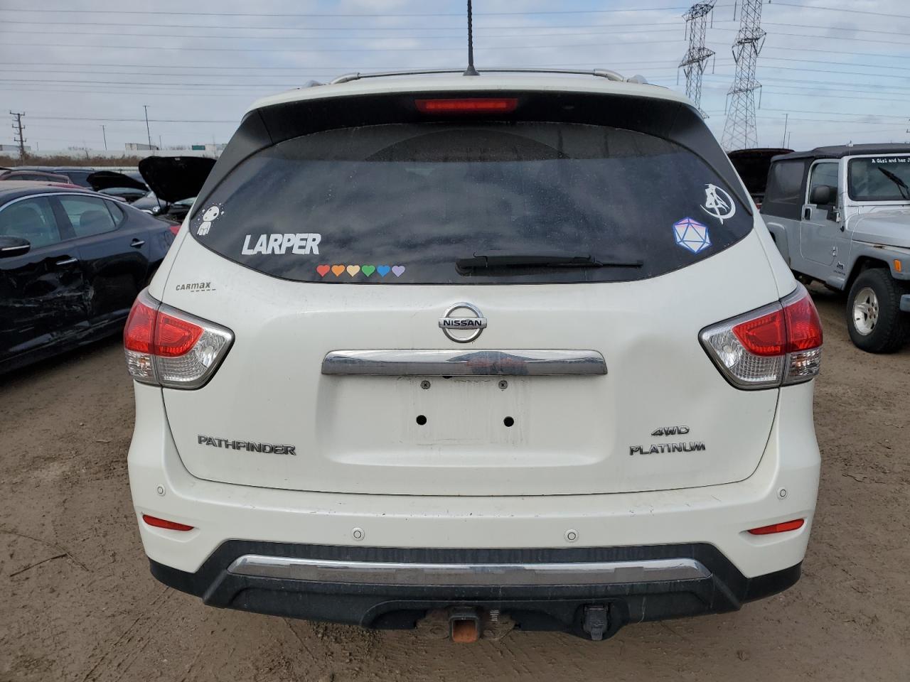 2015 Nissan Pathfinder VIN 5N1AR2MM9FC695634 Copart auction photo, rear end / side damage thumbnail 6