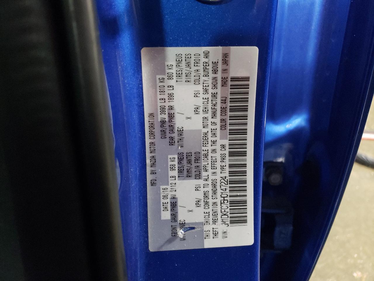 2017 Mazda CX-3 VIN JM1DKFC75H0147224 Copart auction photo, front end damage thumbnail 12