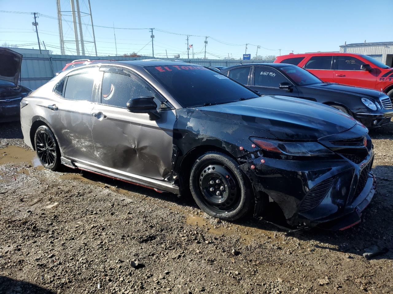 2019 Toyota Camry VIN 4T1B11HKXKU244957 Copart auction photo, side / front end damage thumbnail 4
