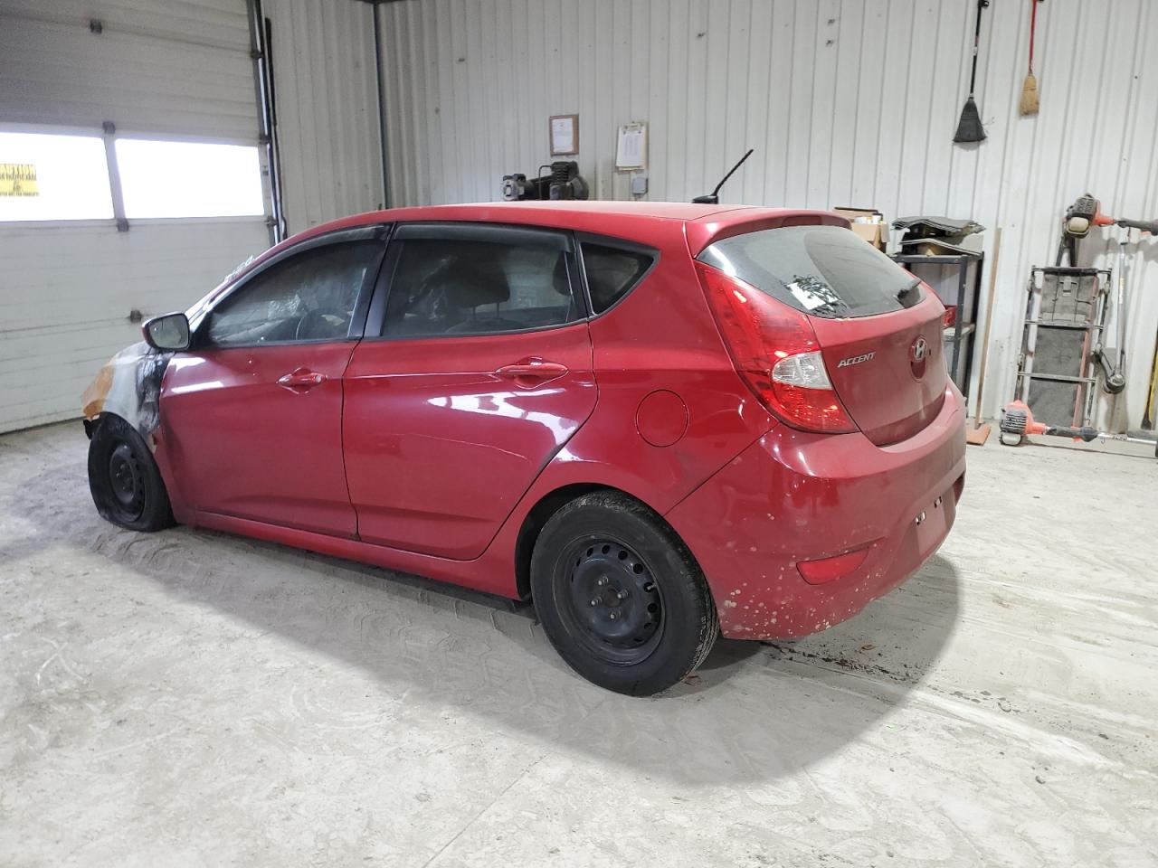 2016 Hyundai Accent VIN KMHCT5AE9GU243283 Copart auction photo, burn - engine damage thumbnail 2