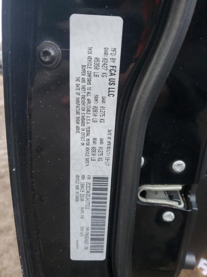 2018 Chrysler 300 VIN 2C3CCAKG5JH177312 Copart auction photo, side / front end damage thumbnail 12