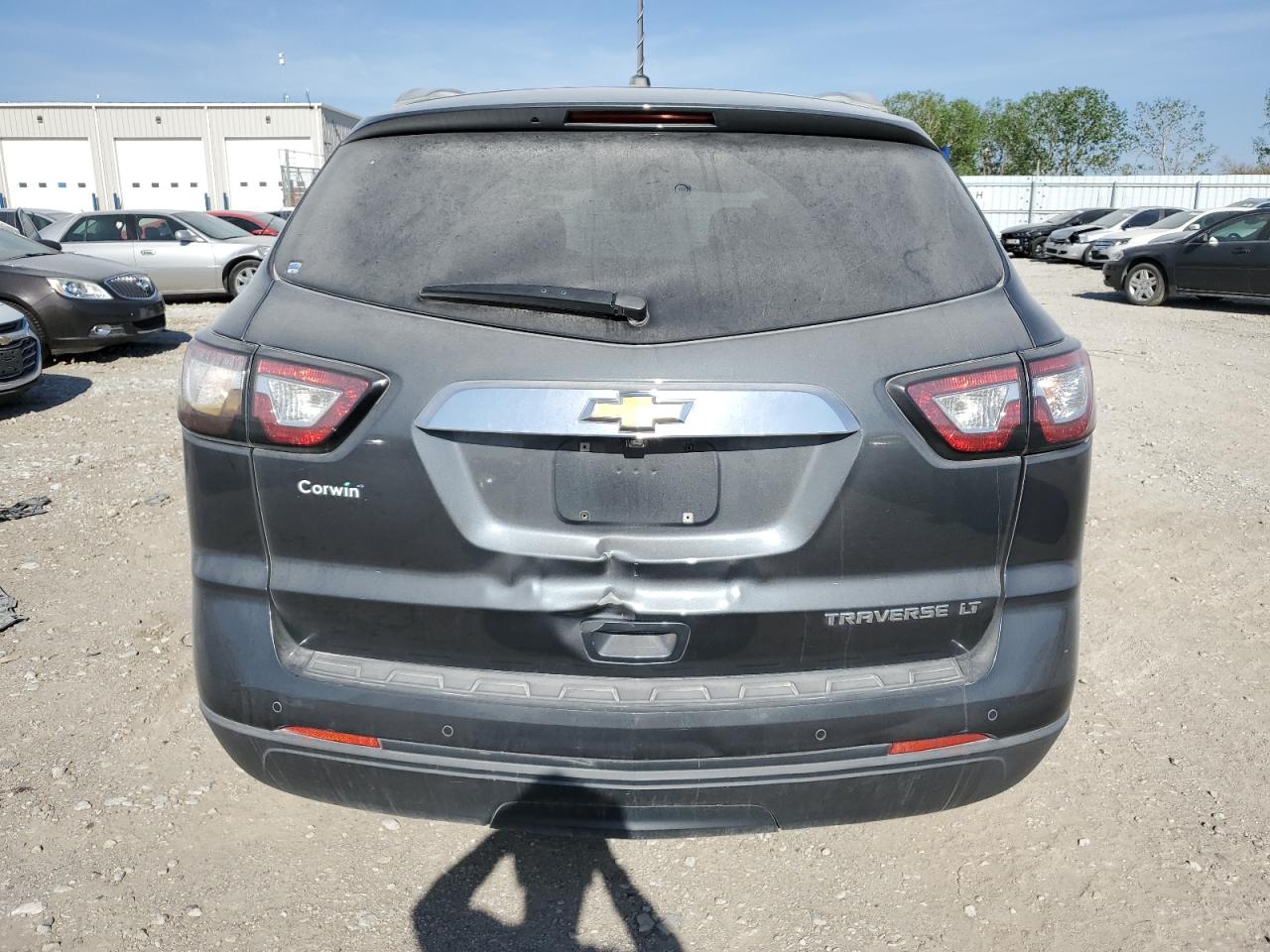 2014 Chevrolet Traverse VIN 1GNKRGKD0EJ115018 Copart auction photo, front end / hail damage thumbnail 6