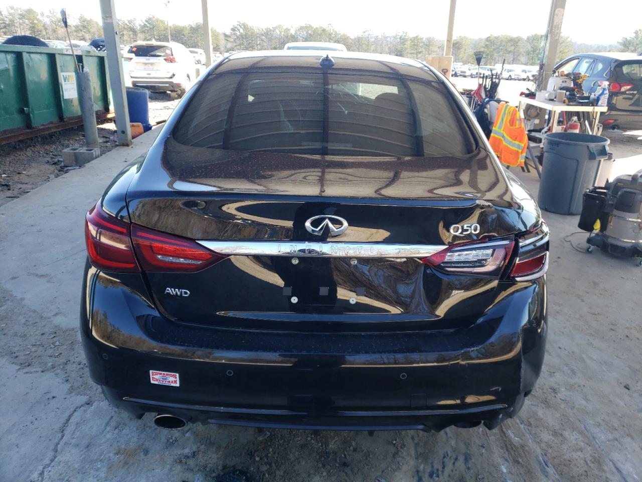 2021 Infiniti Q50 VIN JN1EV7BR4MM754709 Copart auction photo, front end / side damage thumbnail 6