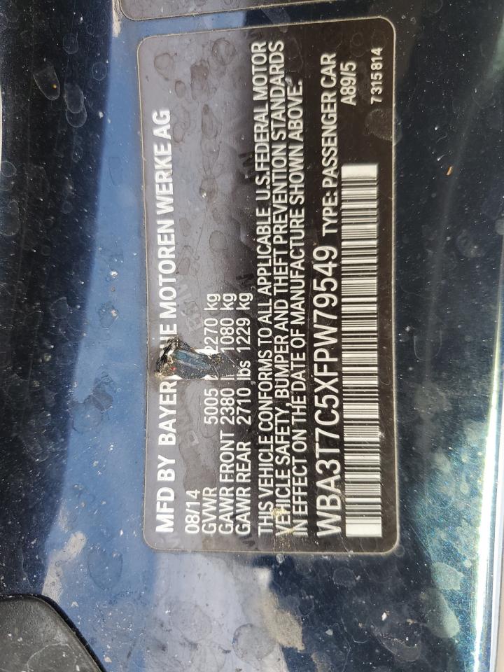 2015 BMW 4er VIN WBA3T7C5XFPW79549 Copart auction photo, front end damage thumbnail 14