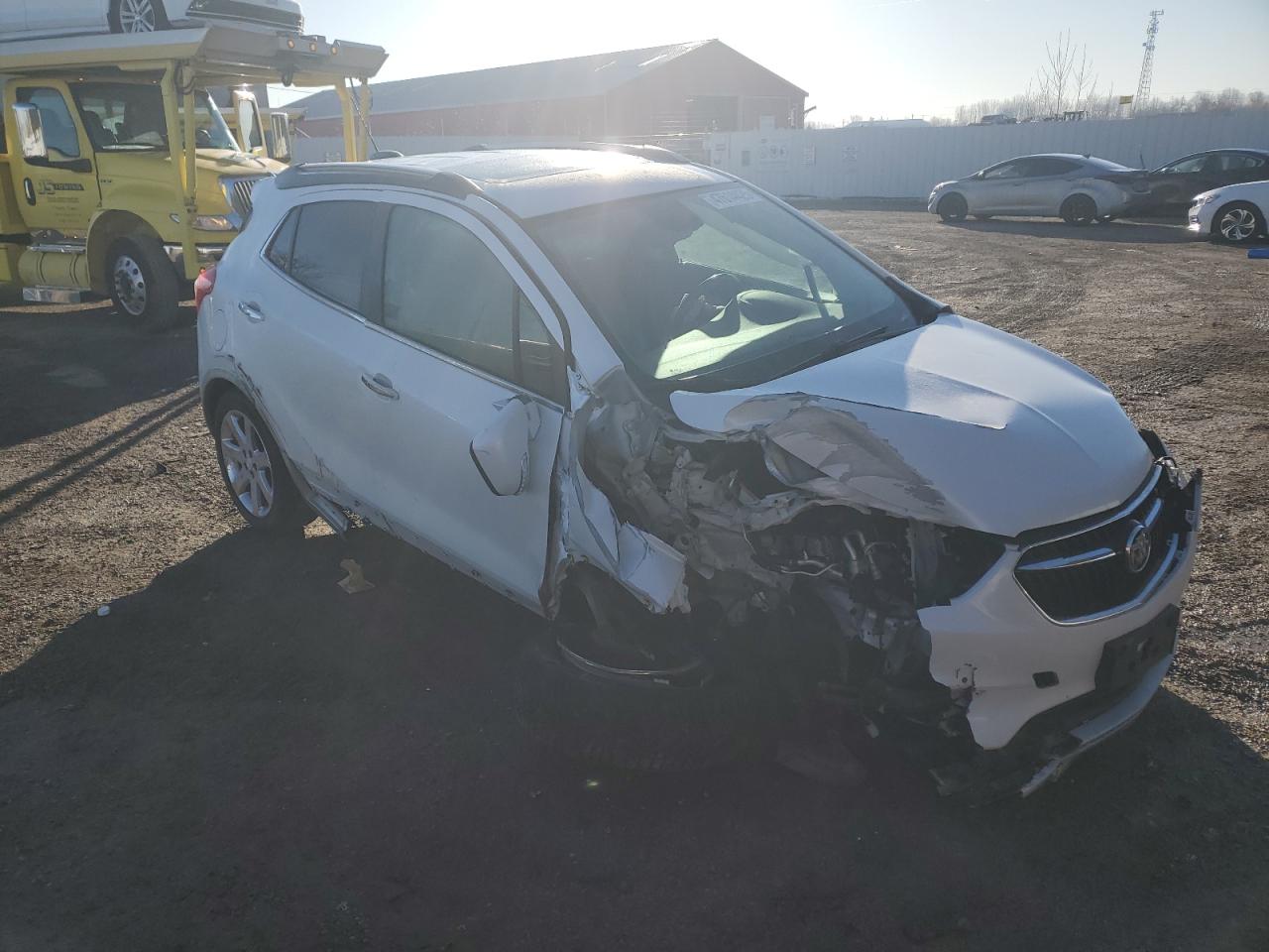 2019 Buick Encore VIN KL4CJGSB3KB877830 Copart auction photo, front end / undercarriage damage thumbnail 4