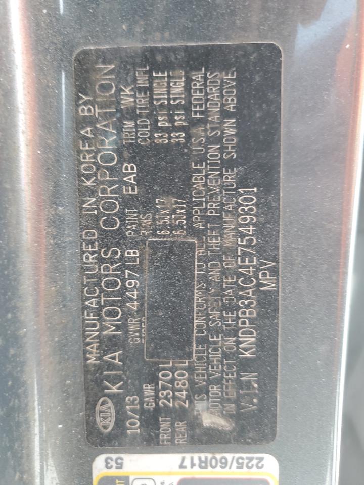 2014 KIA Sportage VIN KNDPB3AC4E7549301 Copart auction photo, rear end damage thumbnail 13