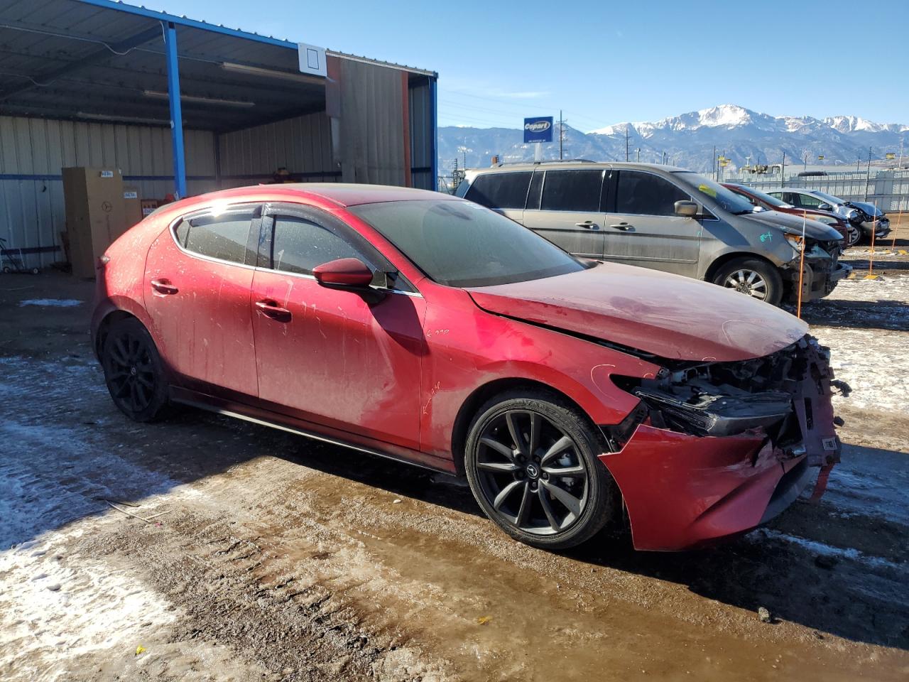 2022 Mazda 3 VIN JM1BPAML4N1502493 Copart auction photo, front end damage thumbnail 4