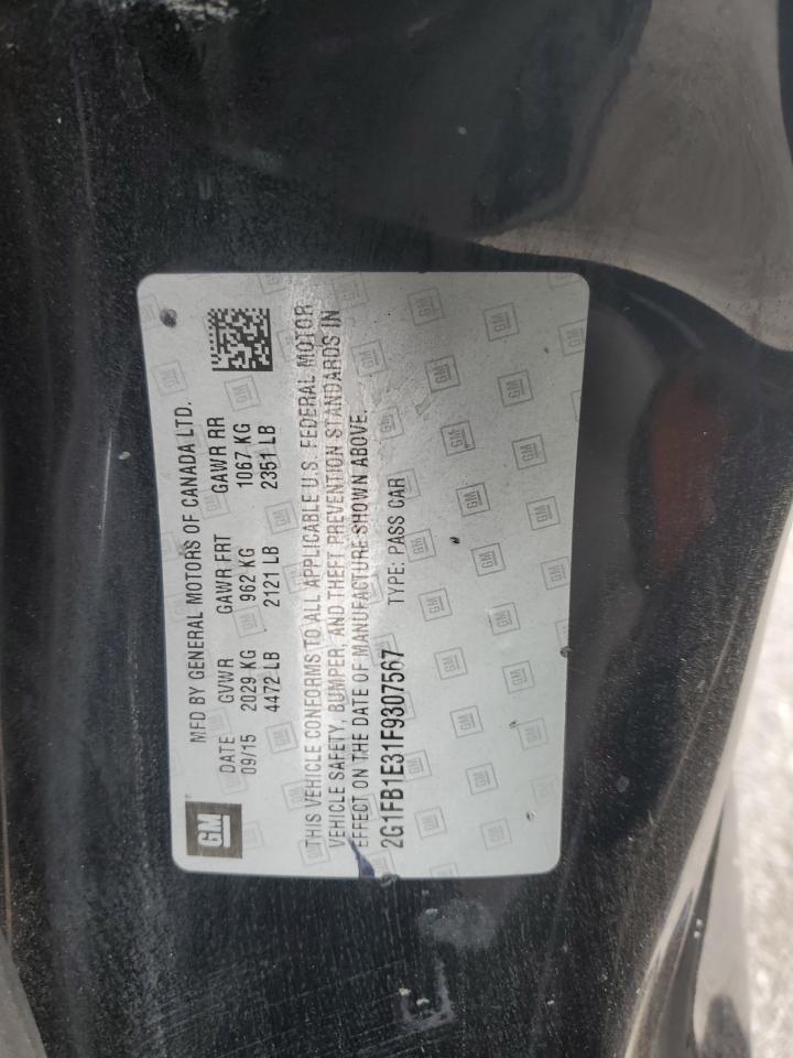 2015 Chevrolet Camaro VIN 2G1FB1E31F9307567 Copart auction photo, side damage thumbnail 14