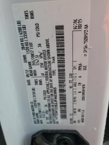 2018 Ford F-150 VIN 1FTEW1CB2JFA63865 Copart auction photo, rear end / side damage thumbnail 12