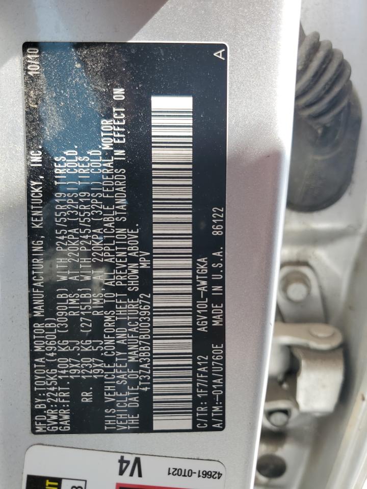 2011 Toyota Venza VIN 4T3ZA3BB7BU039672 Copart auction photo, front end / mechanical damage thumbnail 15