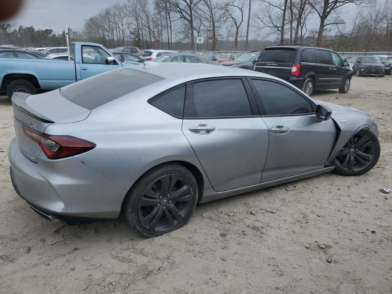2021 Acura TLX VIN 19UUB6F59MA004471 Copart auction photo, front end / undercarriage damage thumbnail 3