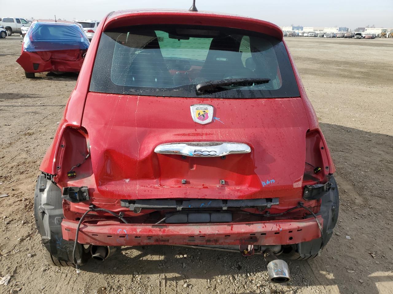 2012 Fiat 500 VIN 3C3CFFFH8CT337233 Copart auction photo, rear end / side damage thumbnail 6