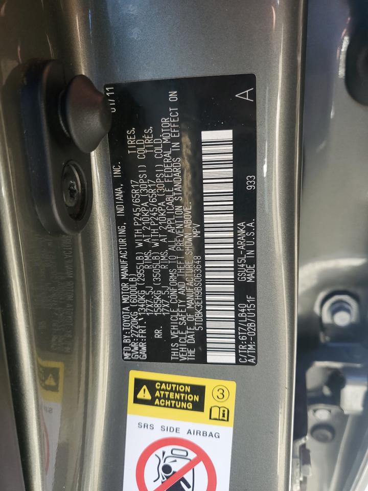 2011 Toyota Highlander VIN 5TDBK3EH9BS063648 Copart auction photo, rear end damage thumbnail 15