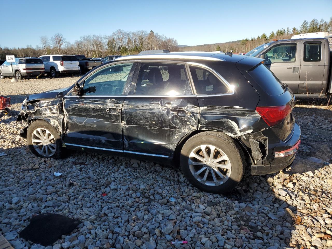 2015 Audi Q5 VIN WA1CFAFP9FA100665 Copart auction photo, side / front end damage thumbnail 2