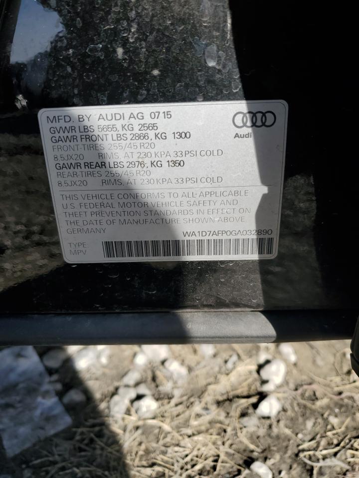 2016 Audi Q5 VIN WA1D7AFP0GA032890 Copart auction photo, front end / minor dent/scratches damage thumbnail 13