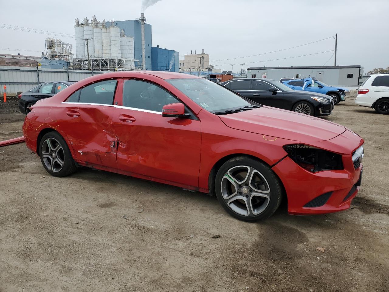2014 Mercedes-Benz CLA-klasse VIN WDDSJ4EB7EN062423 Copart auction photo, side / rear end damage thumbnail 4