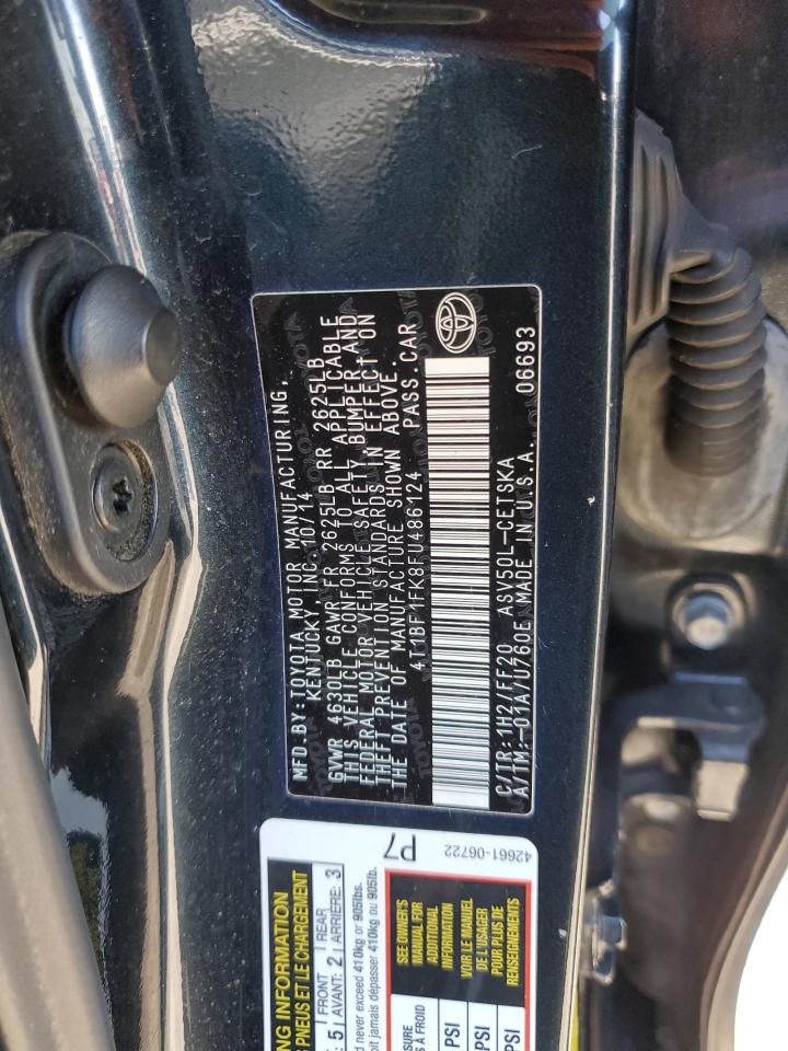 2015 Toyota Camry VIN 4T1BF1FK8FU486124 Copart auction photo, front end damage thumbnail 12