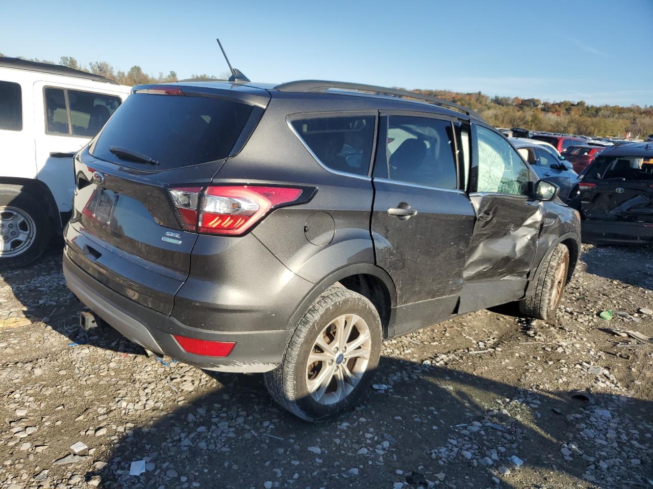 2018 Ford Escape VIN 1FMCU0HD3JUB06246 Copart auction photo, side damage thumbnail 3