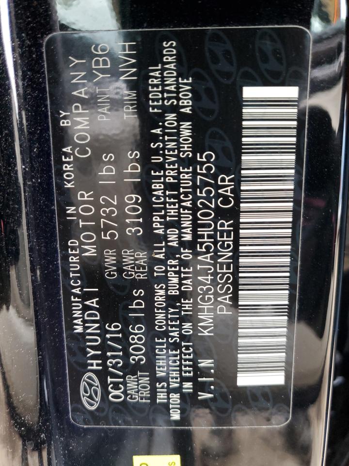 2017 Genesis G90 VIN KMHG34JA5HU025755 Copart auction photo, front end damage thumbnail 13