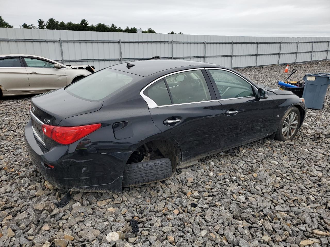 2014 Infiniti Q50 VIN JN1BV7AR1EM704694 Copart auction photo, rear end / front end damage thumbnail 3