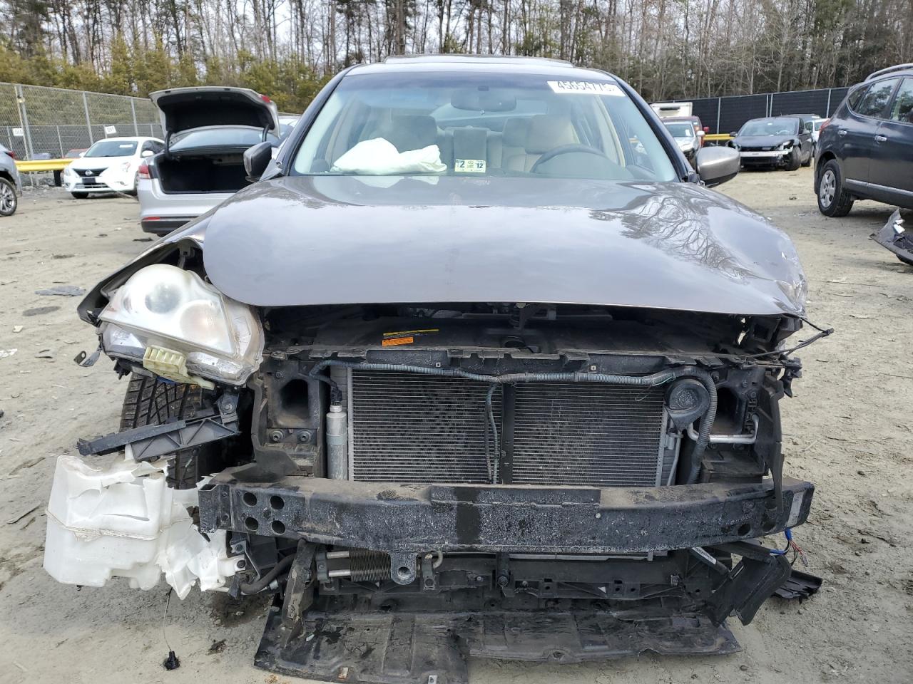 2011 Infiniti G VIN JN1CV6AR9BM405724 Copart auction photo, front end / side damage thumbnail 5