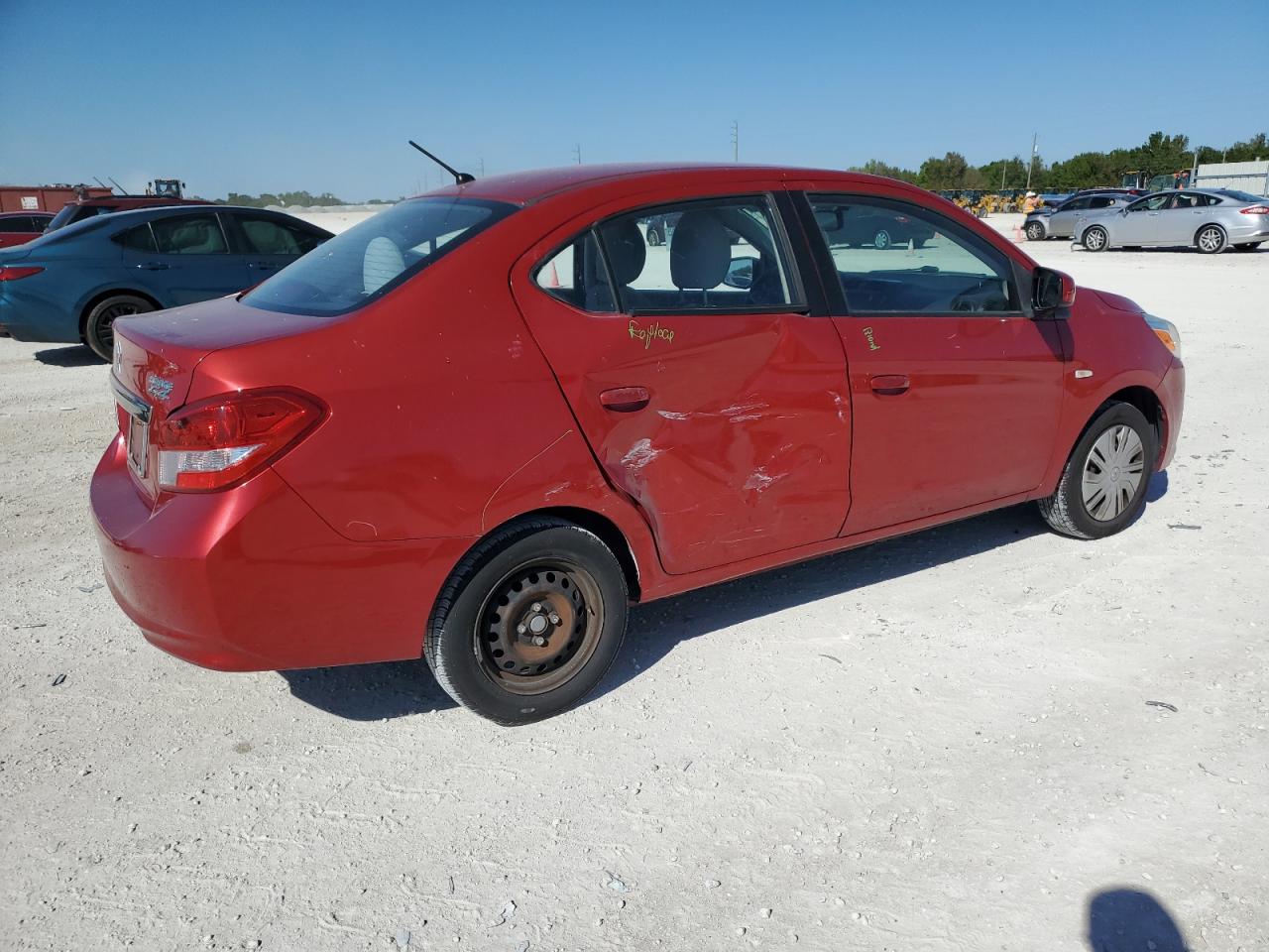 2017 Mitsubishi Mirage VIN ML32F3FJXHHF05765 Copart auction photo, side / minor dent/scratches damage thumbnail 3