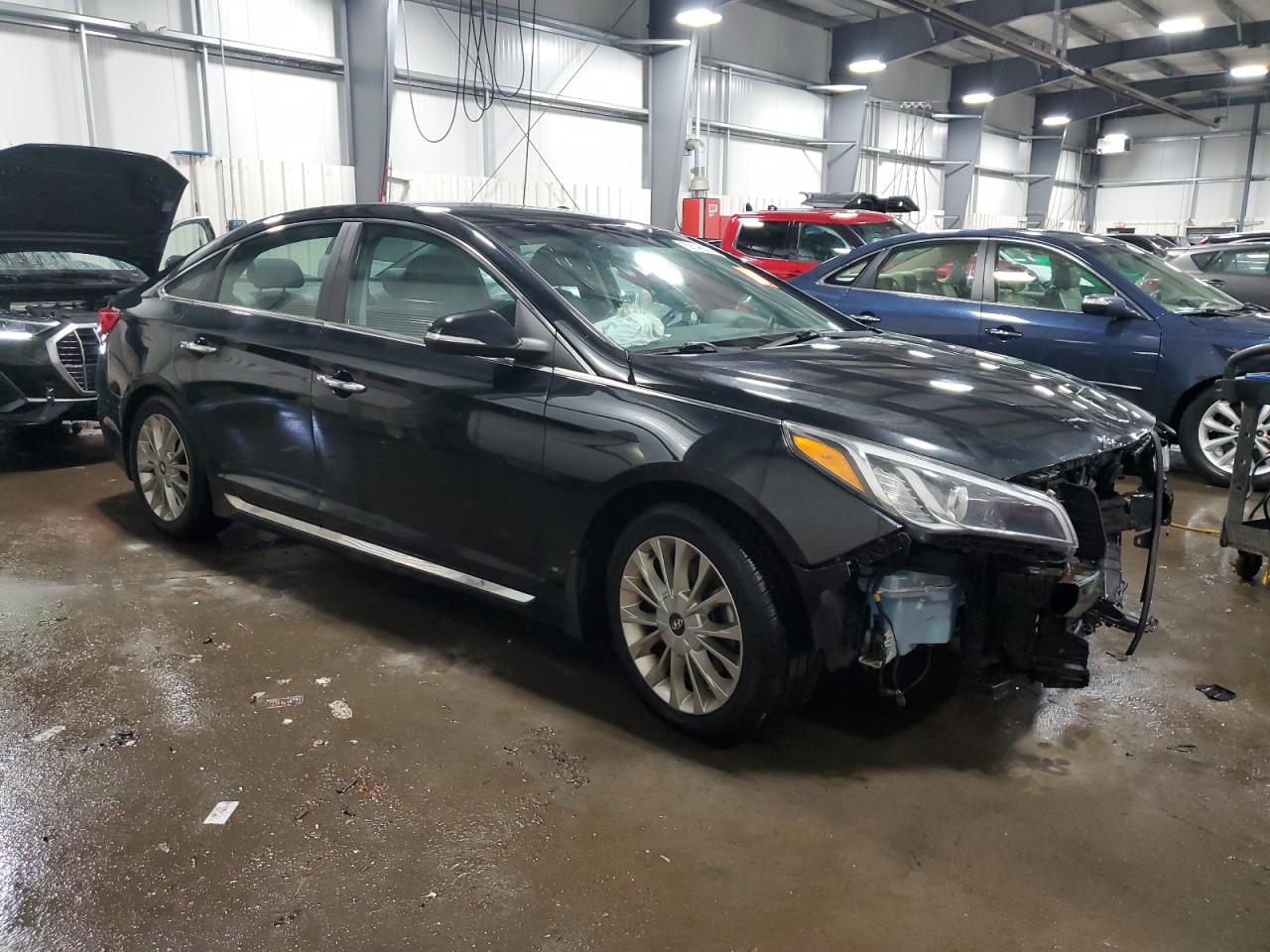 2015 Hyundai Sonata VIN 5NPE34AF9FH210390 Copart auction photo, front end / hail damage thumbnail 4