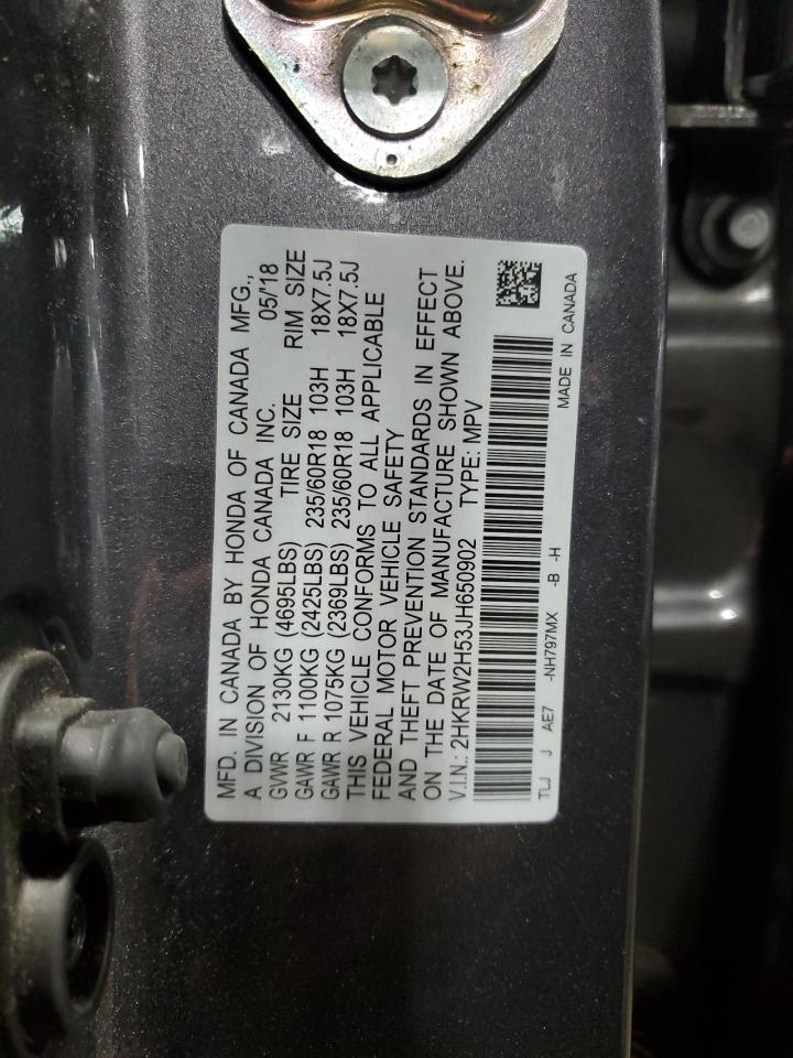 2018 Honda CR-V VIN 2HKRW2H53JH650902 Copart auction photo, front end damage thumbnail 15