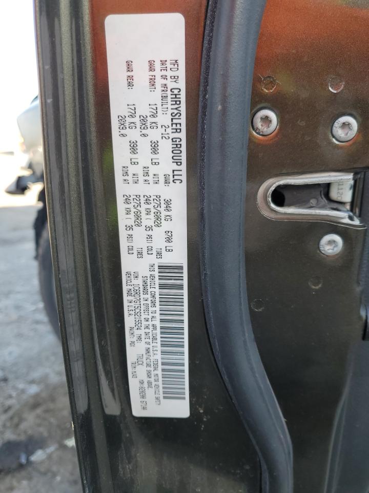 2012 Dodge RAM VIN 1C6RD7GT5CS215524 Copart auction photo, front end / side damage thumbnail 14