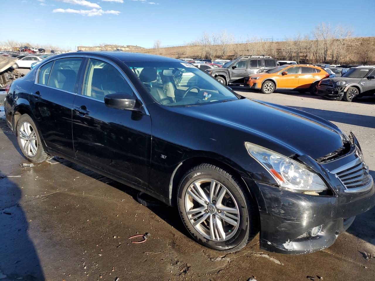 2015 Infiniti Q40 VIN JN1CV6AR3FM521765 Copart auction photo, front end damage thumbnail 4