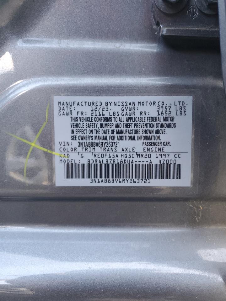 2024 Nissan Sentra VIN 3N1AB8BV6RY263721 Copart auction photo, front end damage thumbnail 12