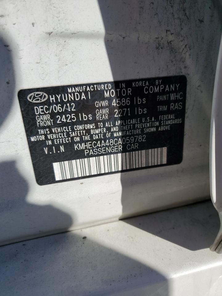 2012 Hyundai Sonata VIN KMHEC4A48CA059782 Copart auction photo, front end damage thumbnail 12