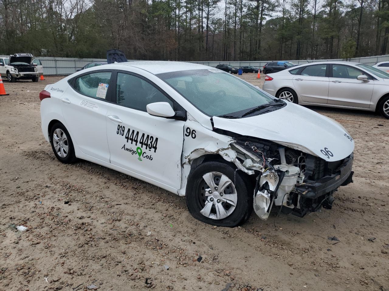 2016 Hyundai Elantra VIN 5NPDH4AE4GH675889 Copart auction photo, front end / side damage thumbnail 4