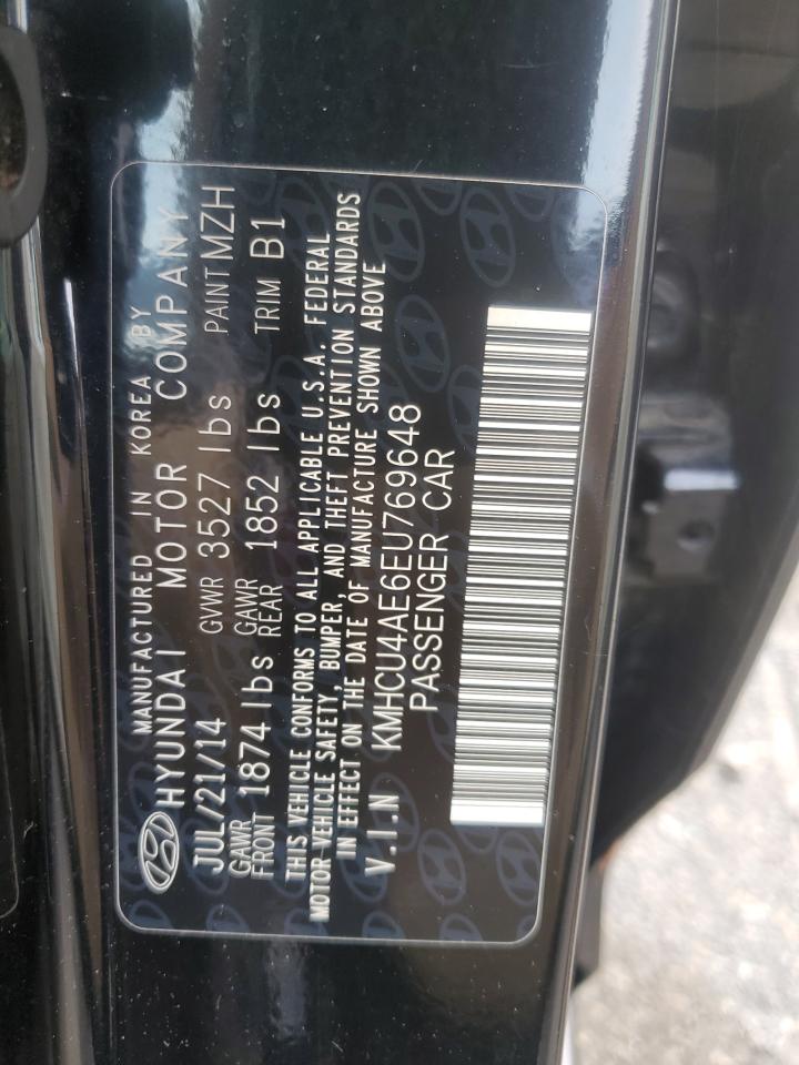 2014 Hyundai Accent VIN KMHCU4AE6EU769648 Copart auction photo, water/flood damage thumbnail 13