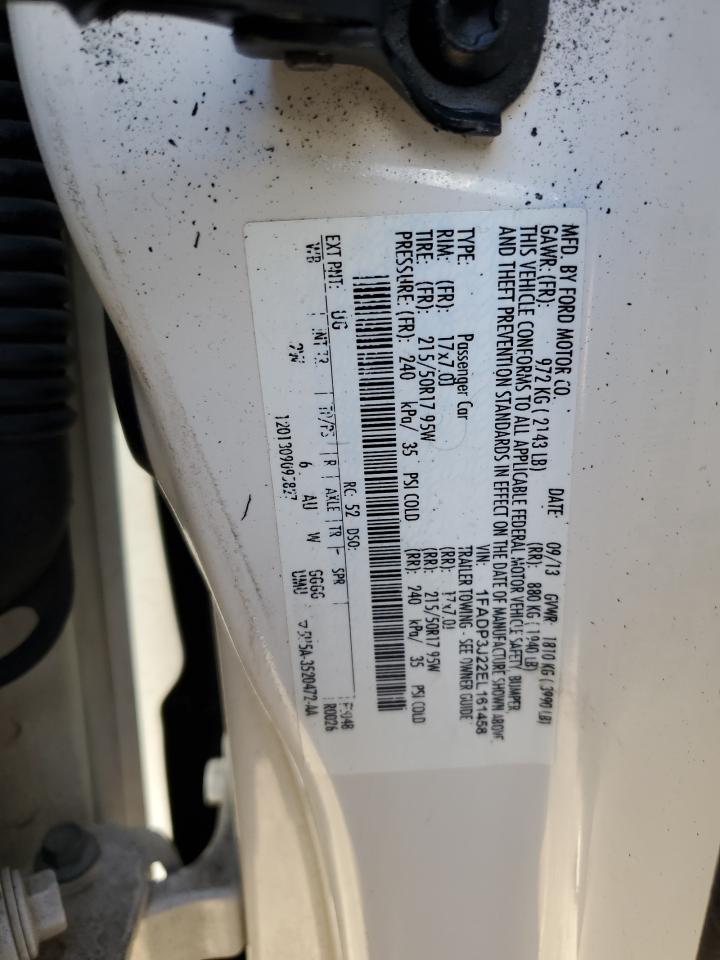 2014 Ford Focus VIN 1FADP3J22EL161458 Copart auction photo, front end damage thumbnail 15