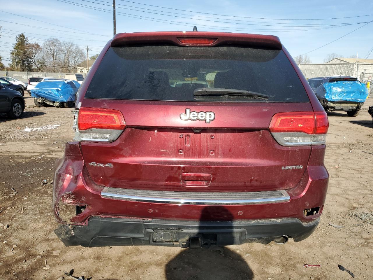 2017 Jeep Grand Cherokee VIN 1C4RJFBG7HC603555 Copart auction photo, side / rear end damage thumbnail 6