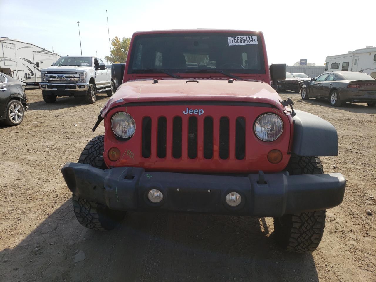 2012 Jeep Wrangler VIN 1C4BJWDG1CL156079 Copart auction photo, front end / hail damage thumbnail 5