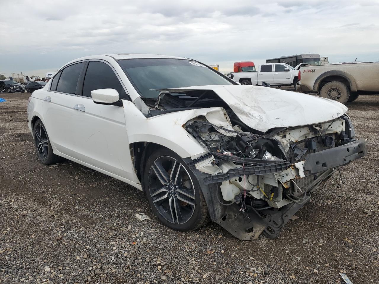 2011 Honda Accord VIN 1HGCP3F83BA032348 Copart auction photo, front end / side damage thumbnail 4