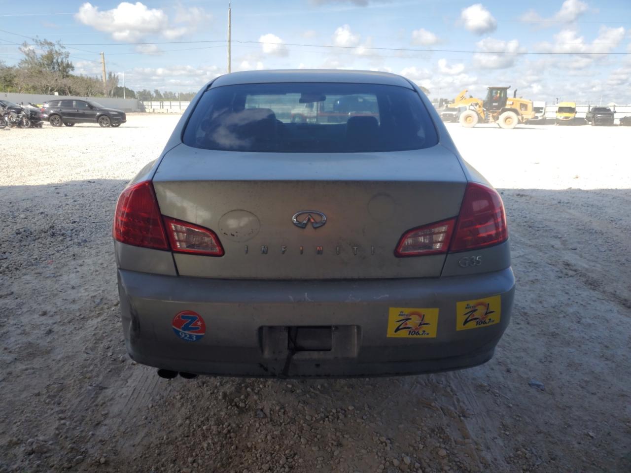 2003 Infiniti G VIN JNKCV51E53M317323 Copart auction photo, rear end / side damage thumbnail 6