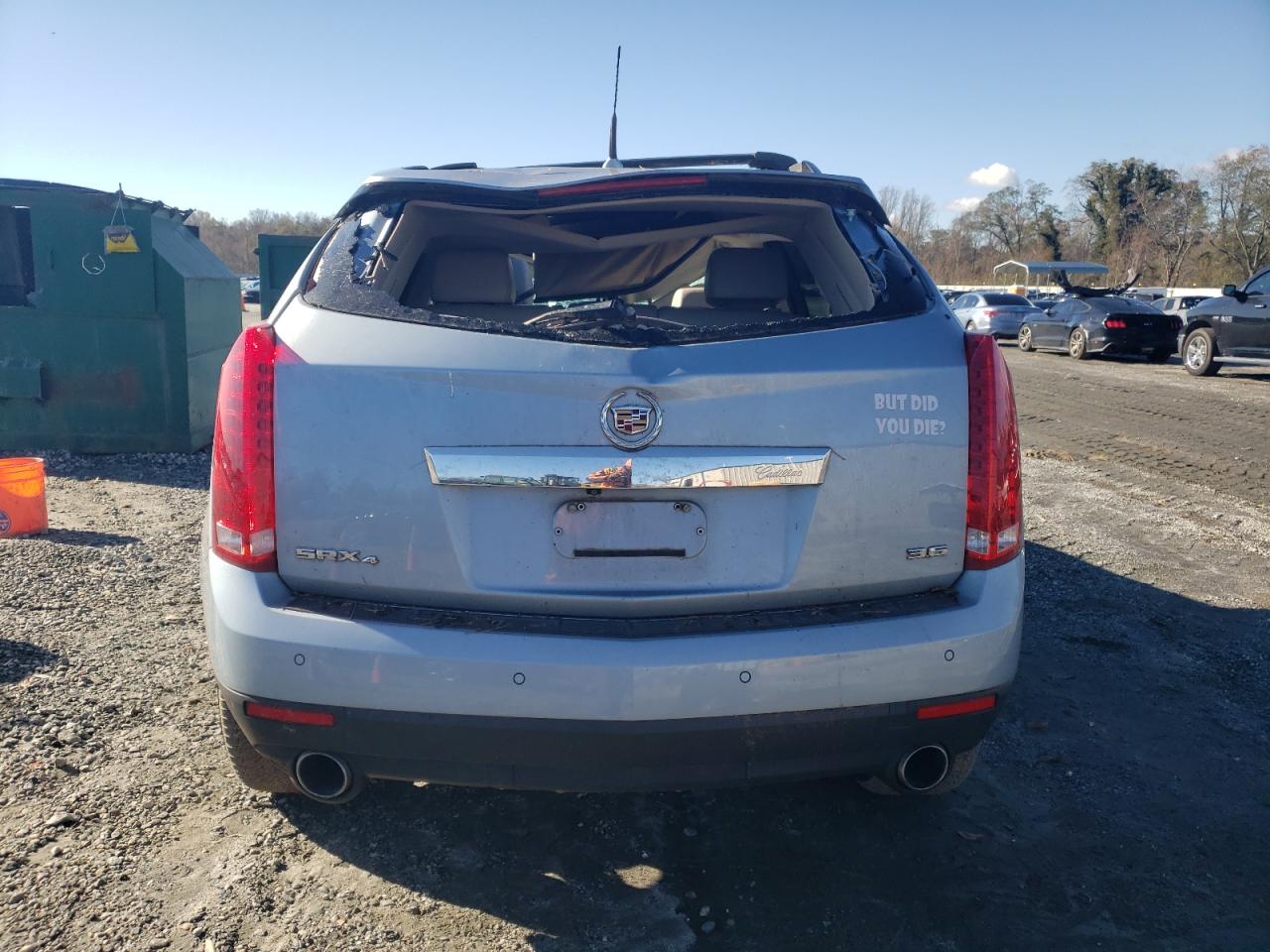 2013 Cadillac SRX VIN 3GYFNHE38DS654315 Copart auction photo, top/roof damage thumbnail 6