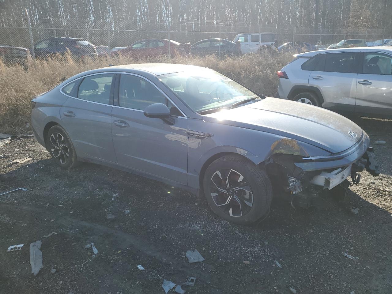 2024 Hyundai Sonata VIN KMHL64JA3RA367780 Copart auction photo, side / front end damage thumbnail 4