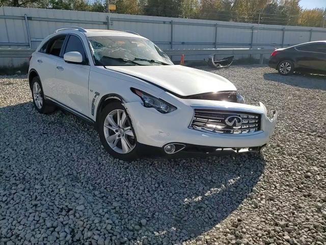 2014 Infiniti QX70 VIN JN8CS1MU6EM450945 Copart auction photo, side / front end damage thumbnail 11