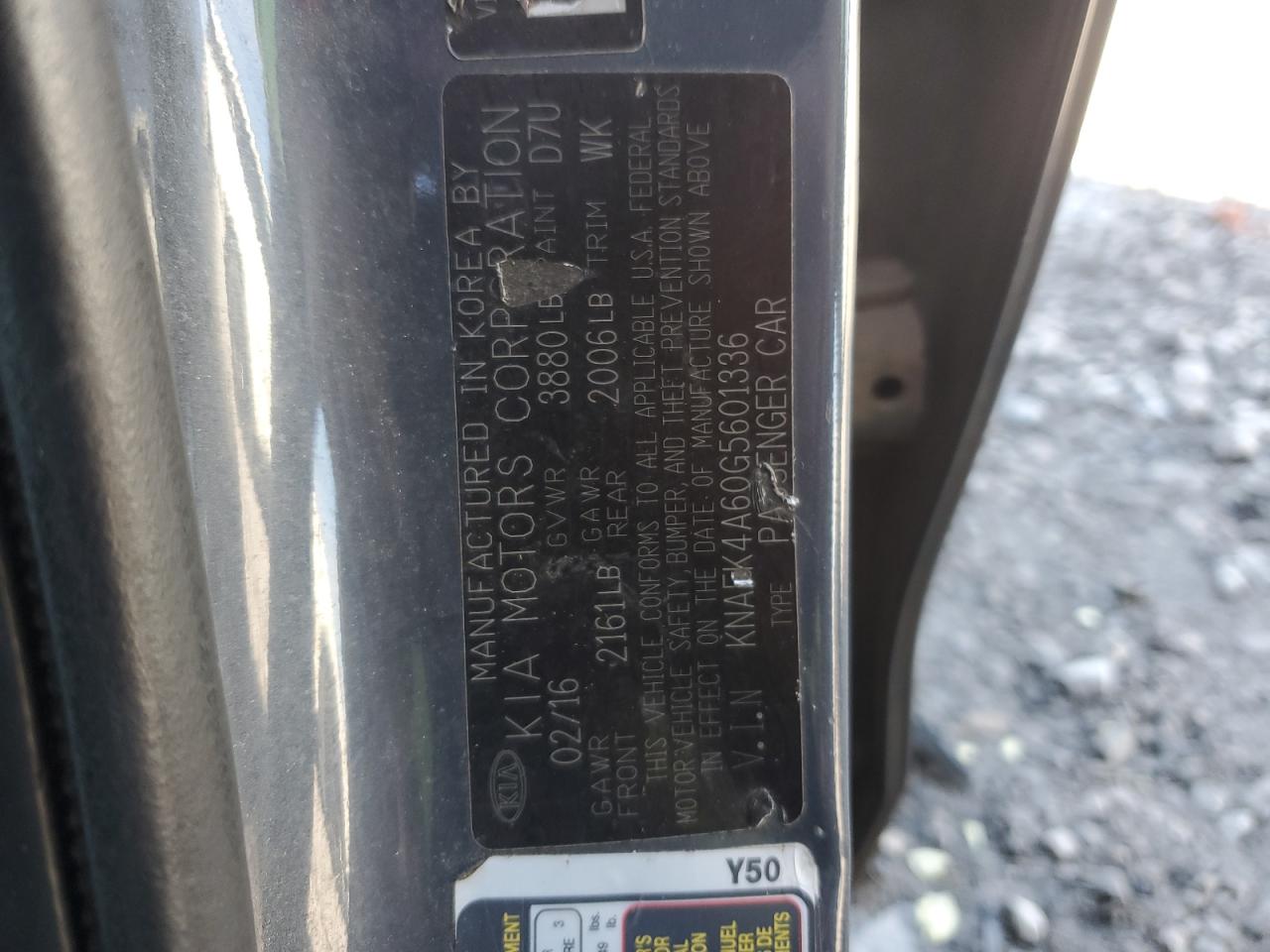 2016 KIA Forte VIN KNAFK4A60G5601336 Copart auction photo, rear end / side damage thumbnail 15