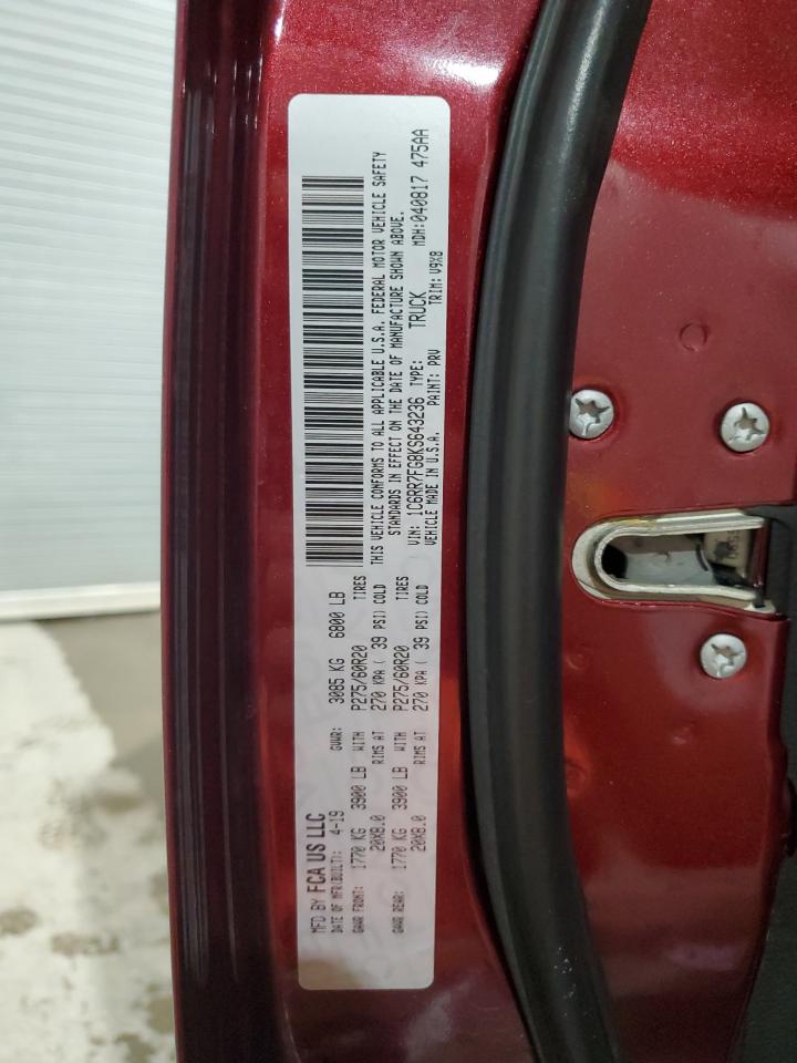 2019 RAM 1500 VIN 1C6RR7FG8KS643236 Copart auction photo, all over damage thumbnail 13