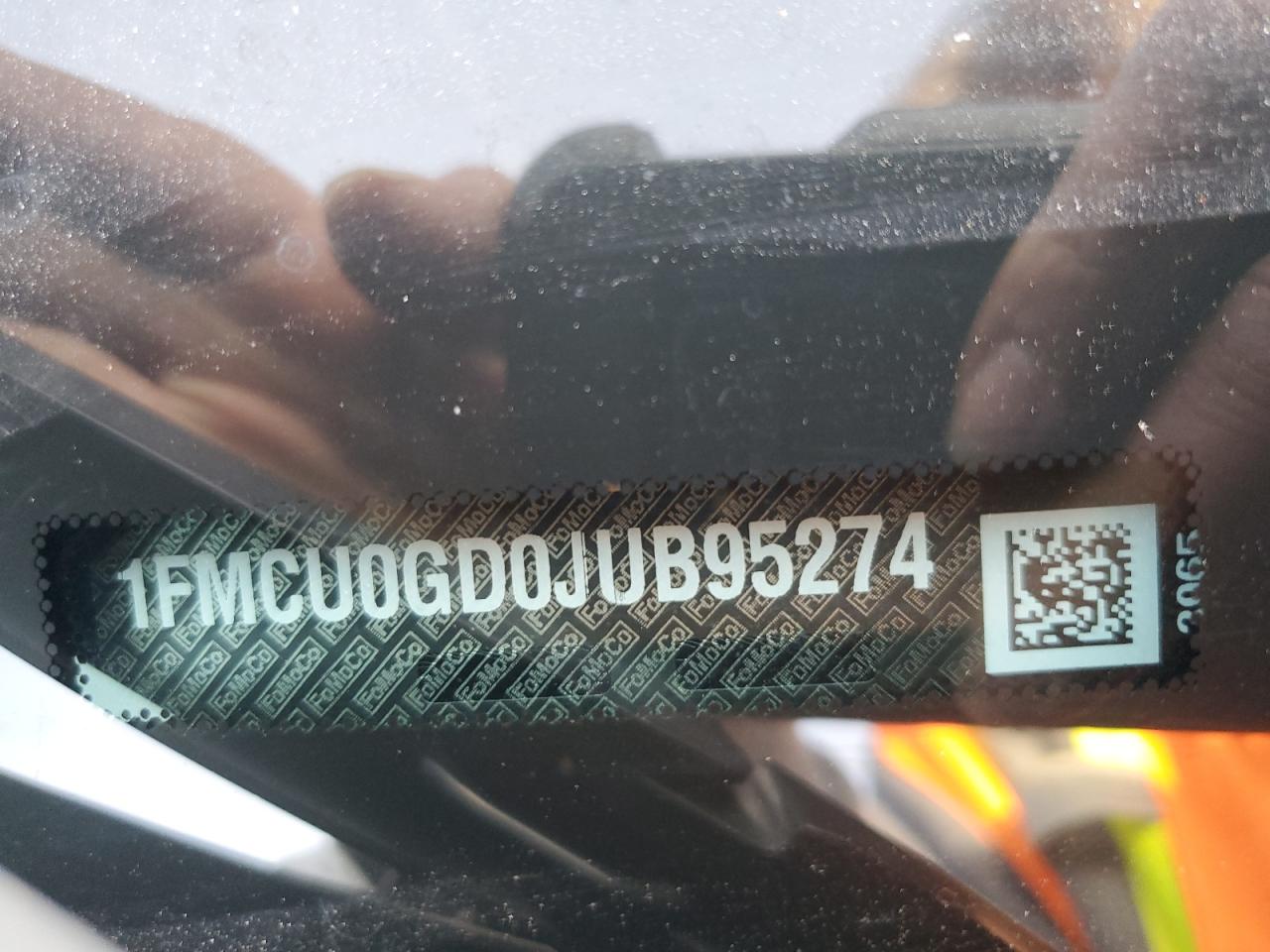 2018 Ford Escape VIN 1FMCU0GD0JUB95274 Copart auction photo, side / front end damage thumbnail 15