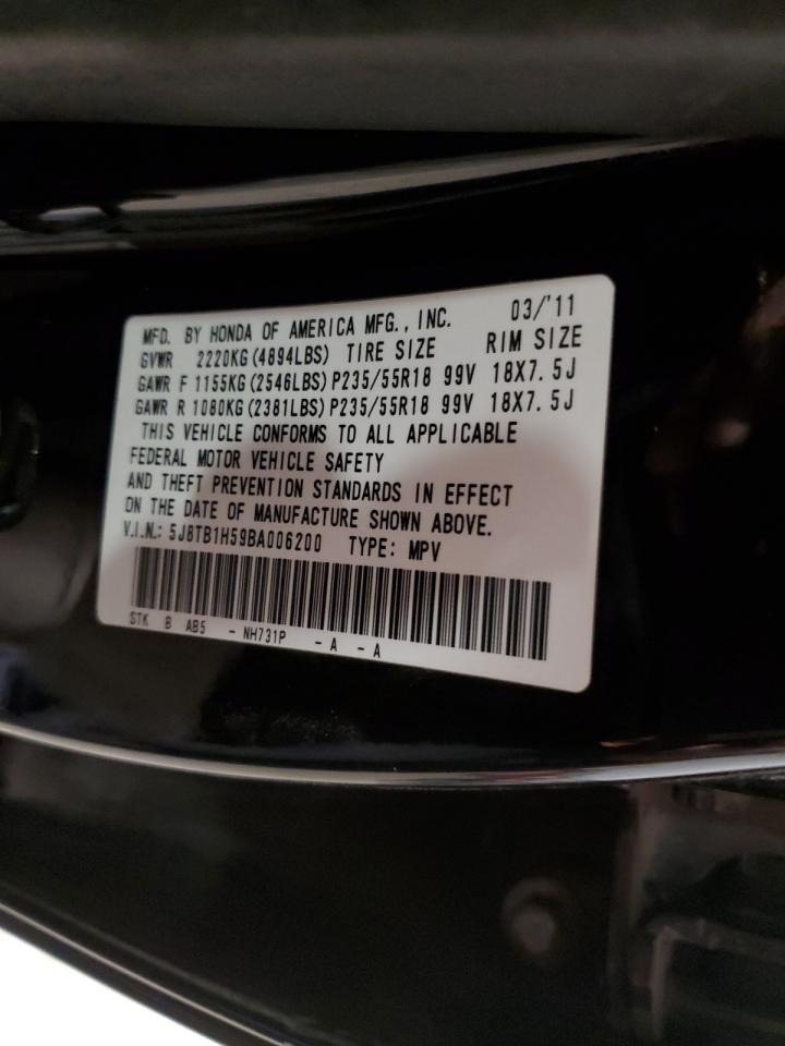 2011 Acura RDX VIN 5J8TB1H59BA006200 Copart auction photo, front end / side damage thumbnail 13