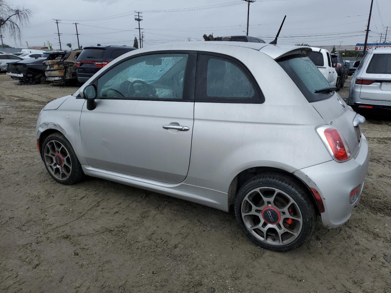 2013 Fiat 500 VIN 3C3CFFBR6DT733855 Copart auction photo, front end / rear end damage thumbnail 2