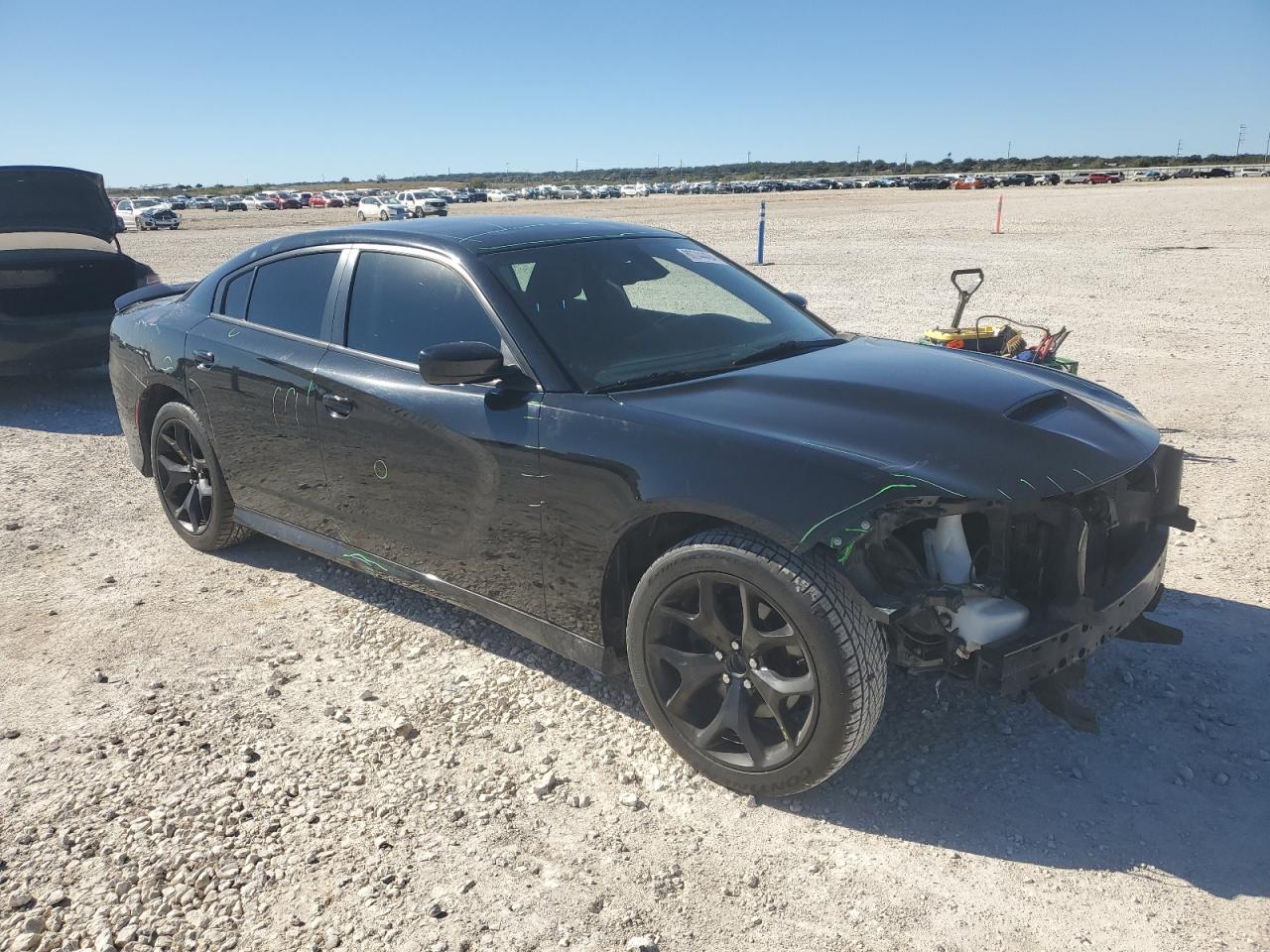 2019 Dodge Charger VIN 2C3CDXHG6KH597184 Copart auction photo, front end / top/roof damage thumbnail 4
