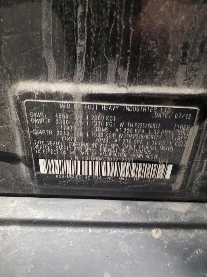 2013 Subaru Outback VIN 4S4BRBKC8D3212663 Copart auction photo, front end damage thumbnail 13